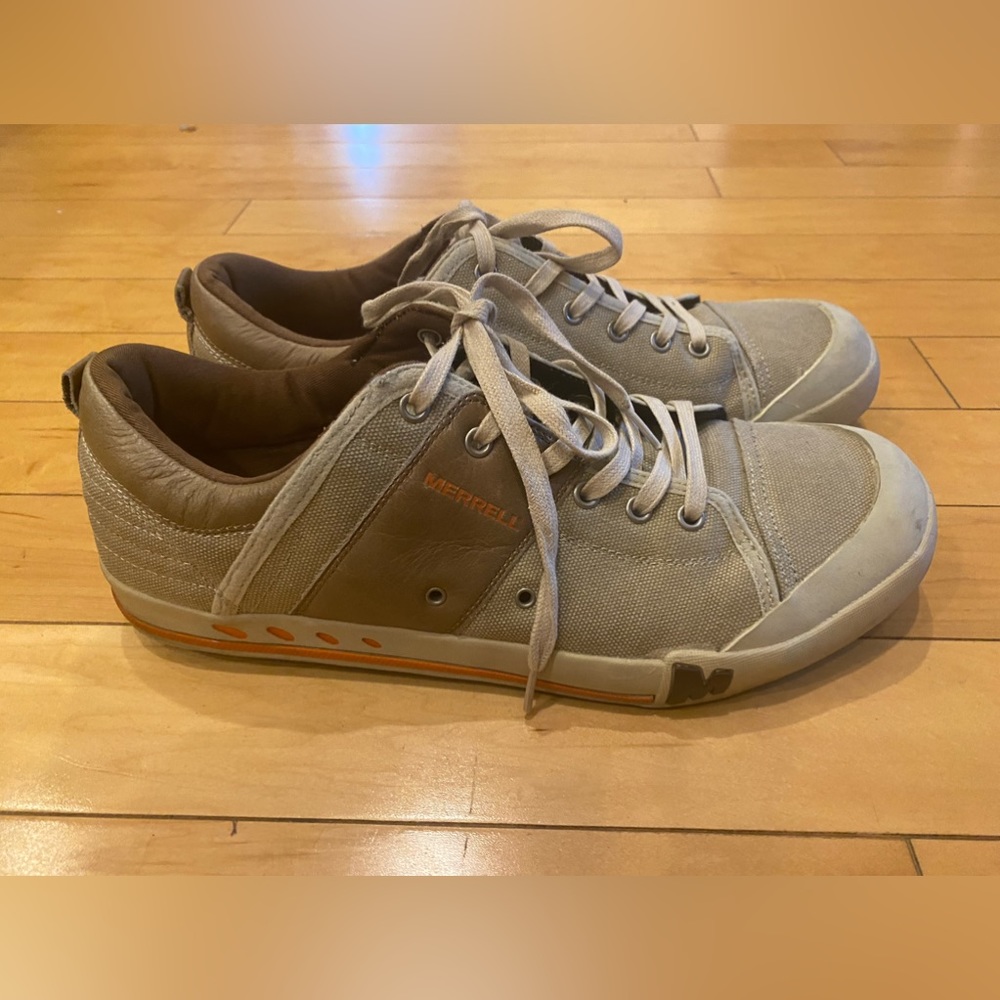 Merrell Mens Brown Canvas and Leather Tennis Shoe